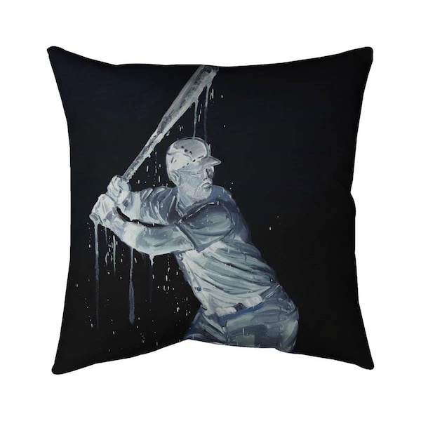 Begin Home Decor 20 x 20 in. Baseball Player-Double Sided Print Indoor Pillow - 5541-2020-SP69