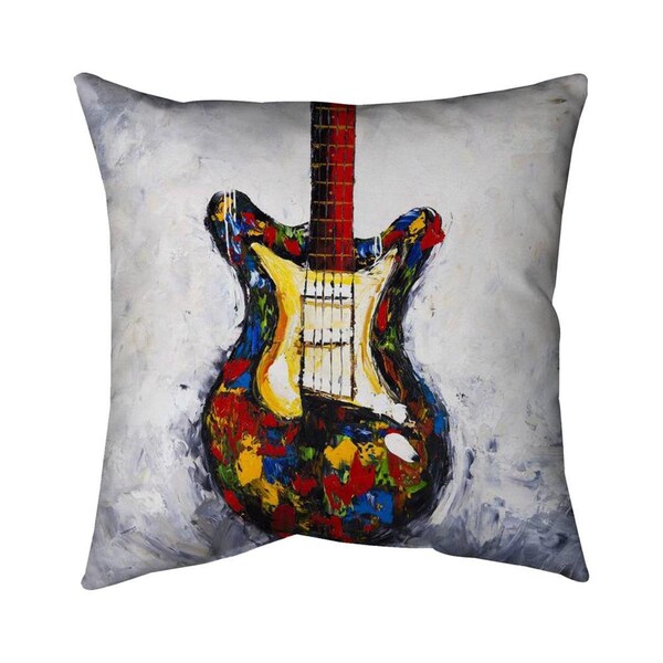 Begin Home Decor 26 x 26 in. Colorful Guitar-Double Sided Print Indoor Pillow - 5541-2626-MU19