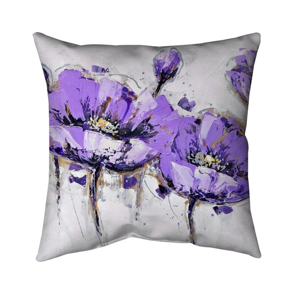 Fondo 20 x 20 in. Abstract Purple Flowers-Double Sided Print Indoor Pillow - FO2792744
