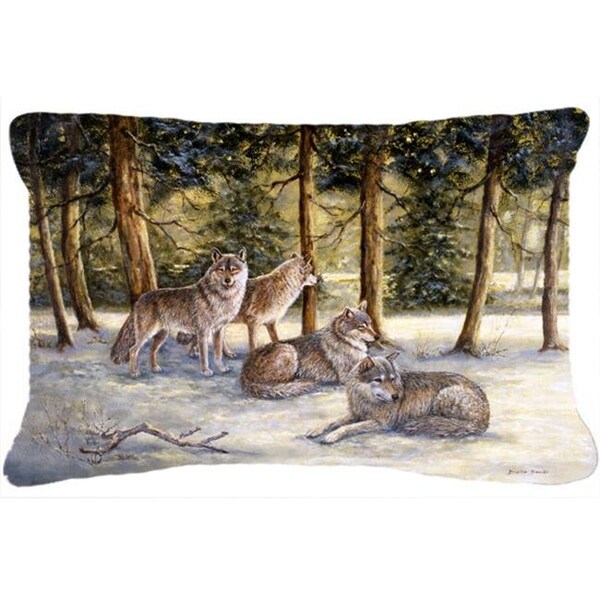 Carolines Treasures Carolines Treasures BDBA0371PW1216 Wolves by Daphne Baxter Fabric Decorative Pillow - BDBA0371PW1216