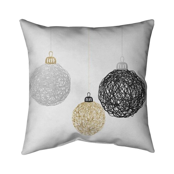 Begin Home Decor 26 x 26 in. Three Christmas Balls-Double Sided Print Indoor Pillow - 5541-2626-HO5