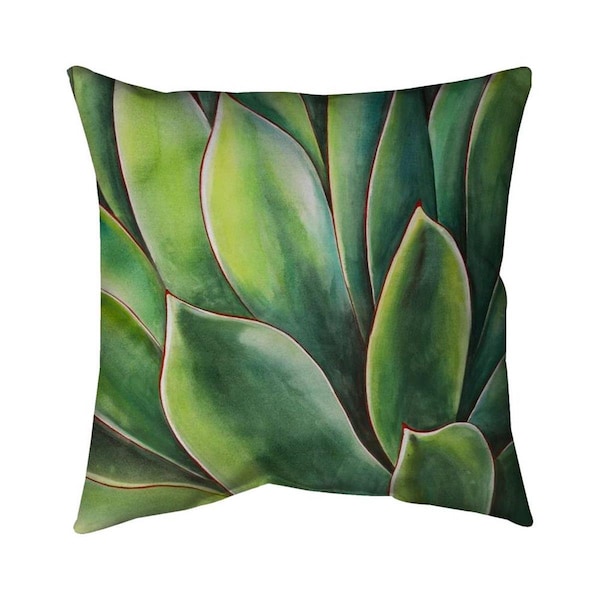 Fondo 26 x 26 in. Watercolor Agave Plant-Double Sided Print Indoor Pillow - FO2793750