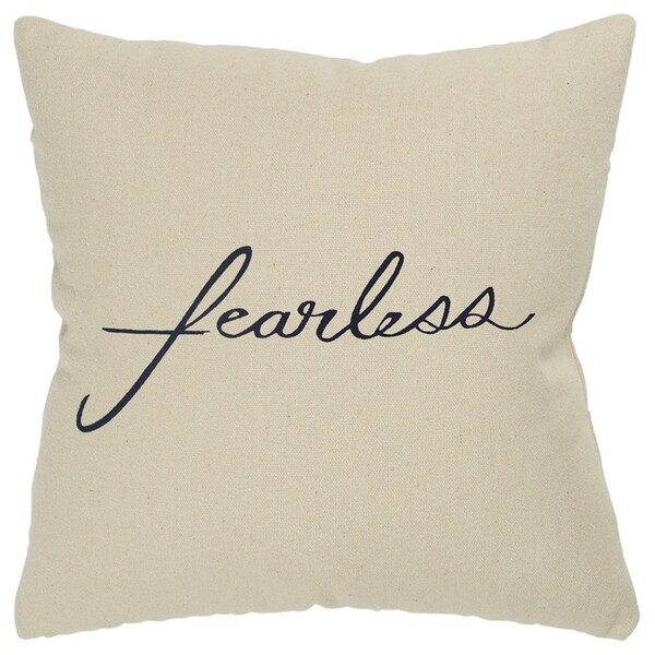 Palacedesigns Black & Taupe Canvas Fearless Throw Pillow Natural - PA3676553