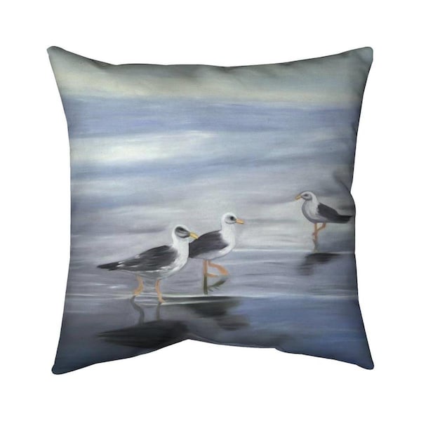 Fondo 26 x 26 in. Three Gulls-Double Sided Print Indoor Pillow - FO2798630