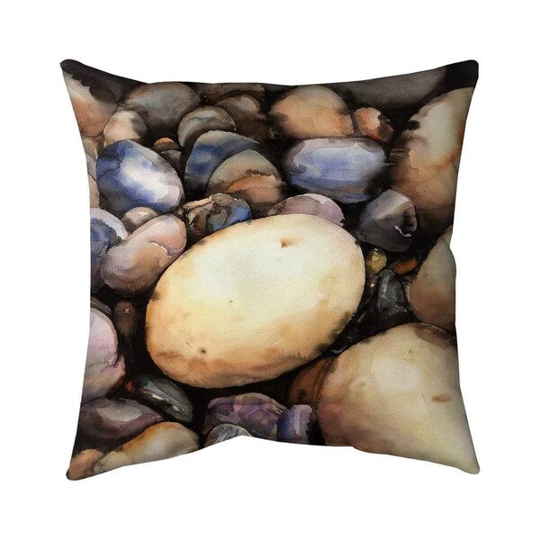 Begin Home Decor 20 x 20 in. Beach Pebbles-Double Sided Print Indoor Pillow - 5541-2020-LA148