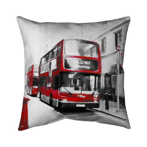Fondo 20 x 20 in. Red Bus Londoner-Double Sided Print Indoor Pillow - FO2797897