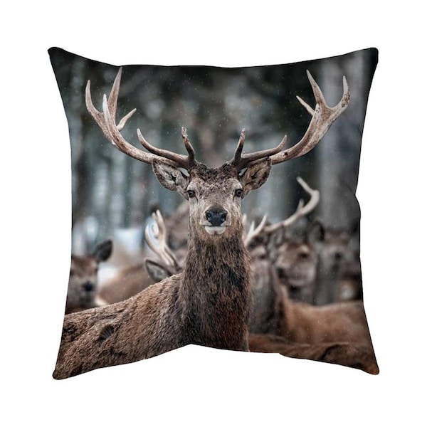 Begin Home Decor 26 x 26 in. Stags-Double Sided Print Indoor Pillow - 5541-2626-PH3