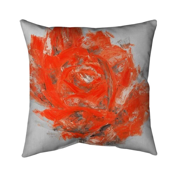 Fondo 26 x 26 in. Abstract Red Flower-Double Sided Print Indoor Pillow - FO2798646