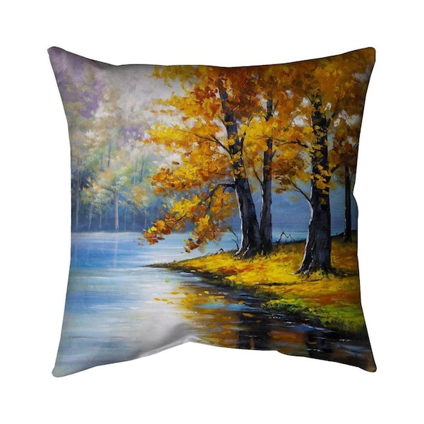 Begin Home Decor 20 x 20 in. Two Trees by The Lake-Double Sided Print Indoor Pillow - 5541-2020-LA26