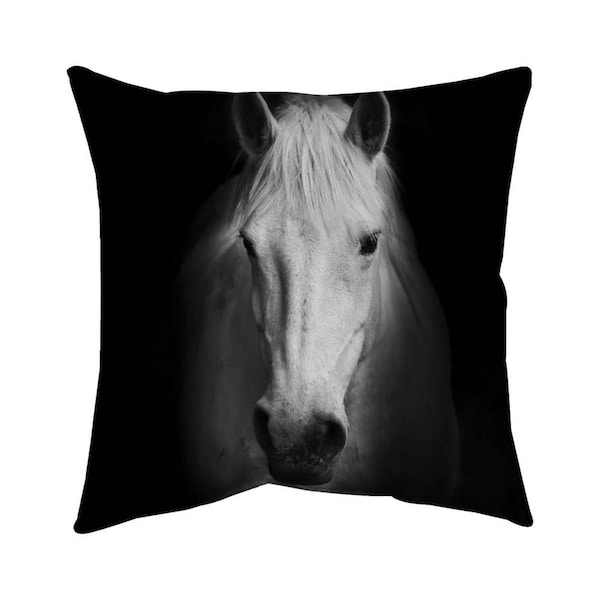 Fondo 26 x 26 in. Monochrome Horse-Double Sided Print Indoor Pillow - FO2794689