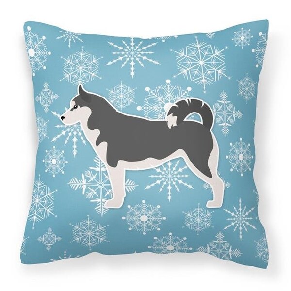 Carolines Treasures Carolines Treasures BB3580PW1414 Winter Snowflake Siberian Husky Fabric Decorative Pillow - BB3580PW1414