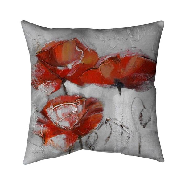 Fondo 20 x 20 in. Abstract Poppies-Double Sided Print Indoor Pillow - FO2772412