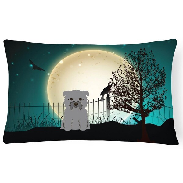 Carolines Treasures Halloween Scary Glen of Imal Grey Canvas Fabric Decorative Pillow - BB2249PW1216