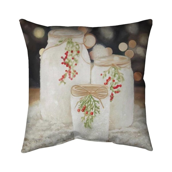 Fondo 26 x 26 in. Christmas Candles-Double Sided Print Indoor Pillow - FO2779414