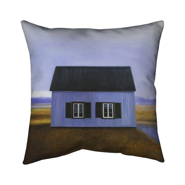 Begin Home Decor 20 x 20 in. Blue Barn-Double Sided Print Indoor Pillow - 5541-2020-LA177