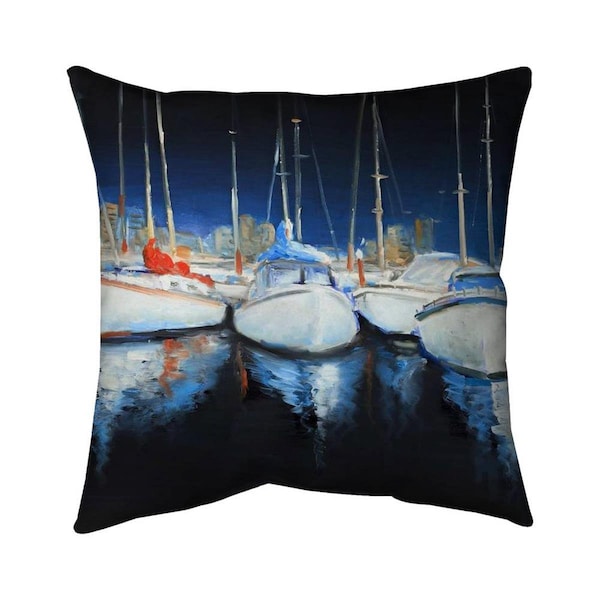 Fondo 26 x 26 in. Evening At The Marina-Double Sided Print Indoor Pillow - FO2774103