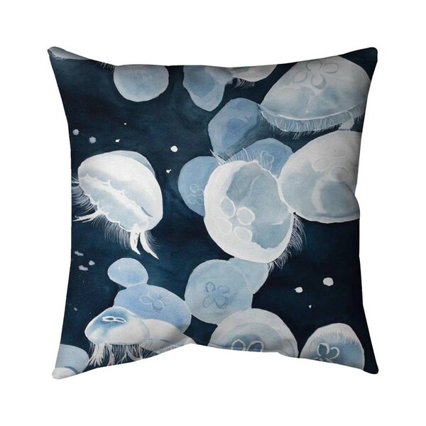 Begin Home Decor 26 x 26 in. Jellyfishs-Double Sided Print Indoor Pillow - 5541-2626-AN406