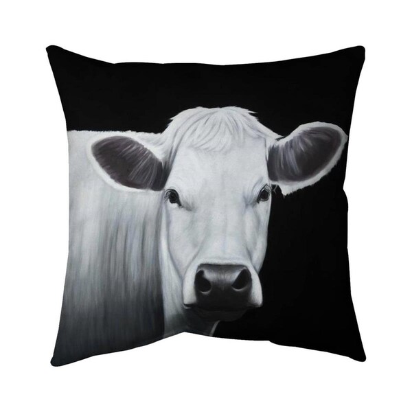 Begin Home Decor 26 x 26 in. White Cow-Double Sided Print Indoor Pillow - 5541-2626-AN516