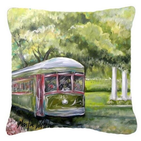 Carolines Treasures Carolines Treasures MW1091PW1414 Streetcar Next Stop Audubon Park Canvas Fabric Decorative Pillow - MW1091PW1414