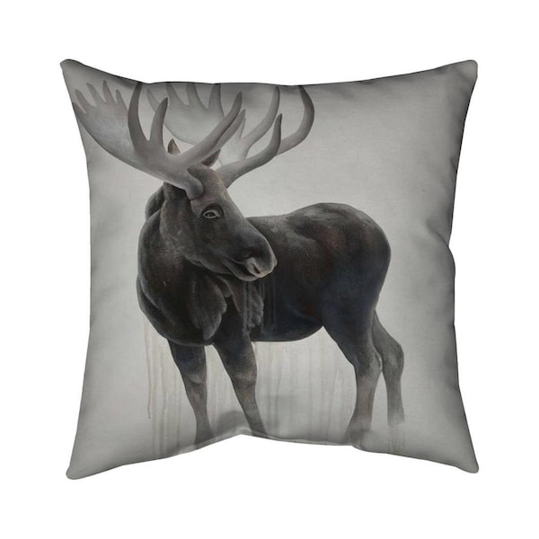 Begin Home Decor 26 x 26 in. Bull Moose-Double Sided Print Indoor Pillow - 5541-2626-AN438-1