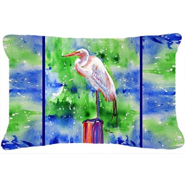 Carolines Treasures Carolines Treasures 8358PW1216 12 x 16 In. Egret Indoor & Outdoor Fabric Decorative Pillow - 8358PW1216