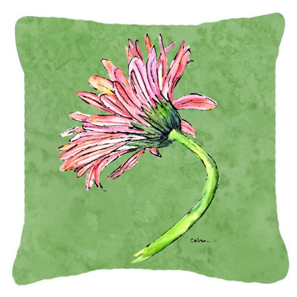Carolines Treasures 18 x 18 in. Gerber Daisy Pink Indoor & Outdoor Fabric Decorative Pillow - CA79551