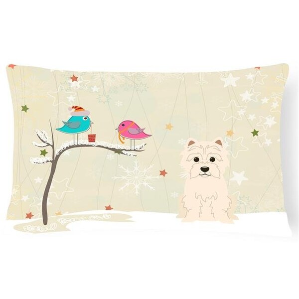Carolines Treasures Carolines Treasures BB2514PW1216 Christmas Presents Between Friends Westie Canvas Fabric Decorative Pillow - BB2514PW1216