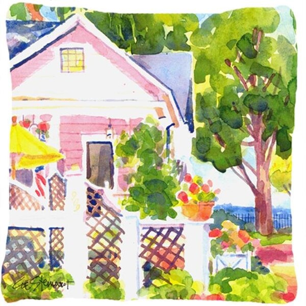 Carolines Treasures Carolines Treasures 6130PW1414 14 x 14 in. White Cottage at the Beach Decorative Fabric Pillow - 6130PW1414