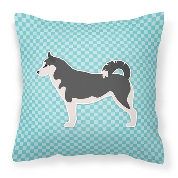 Carolines Treasures Carolines Treasures BB3780PW1414 Siberian Husky Checkerboard Blue Fabric Decorative Pillow - BB3780PW1414