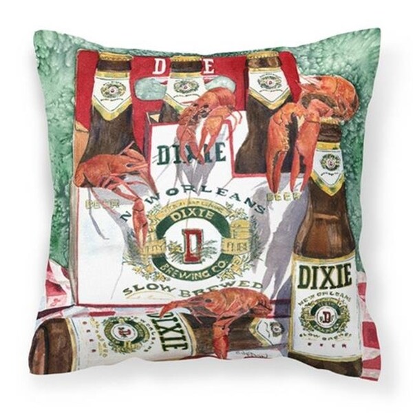 Carolines Treasures Carolines Treasures 8541PW1414 Dixie Beer & Crawfish New Orleans Fabric Decorative Pillow; 14 x 3 x 14 in. - 8541PW1414
