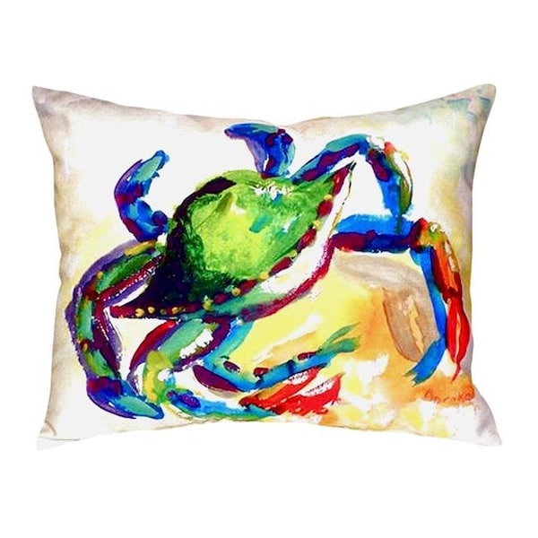 Betsy Drake Betsy Drake NC267 16 x 20 in. Teal Crab No Cord Pillow - NC267