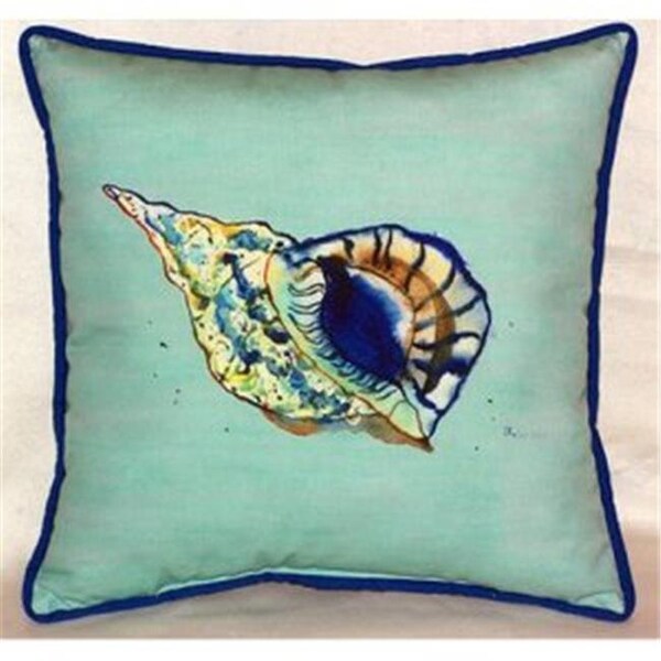 Betsy Drake Betsy Drake HJ606C Betsys Shell - Teal Indoor & Outdoor Throw Pillow; 18 x 18 in. - HJ606C