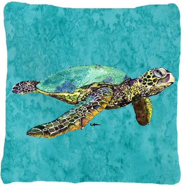 Carolines Treasures Carolines Treasures 8659PW1414 Turtle Indoor & Outdoor Fabric Decorative Pillow - 8659PW1414