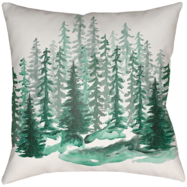 Artistic Weavers Lodge Cabin Balsam Poly Filled Pillow - Dark Green & Beige - 20 x 20 in. - LGCB2080-2020