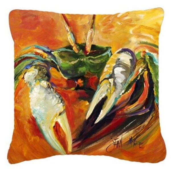 Carolines Treasures Carolines Treasures JMK1251PW1414 Small Orange Crab Canvas Fabric Decorative Pillow - JMK1251PW1414