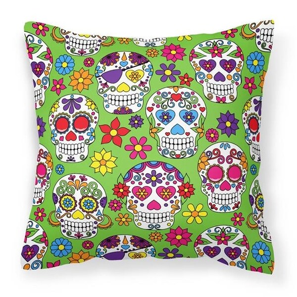 Carolines Treasures Carolines Treasures BB5117PW1818 Day of the Dead Green Fabric Decorative Pillow - 18 x 3 x 18 in. - BB5117PW1818