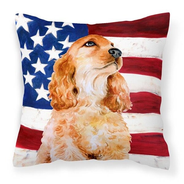 Carolines Treasures Carolines Treasures BB9706PW1818 Cocker Spaniel Patriotic Fabric Decorative Pillow - BB9706PW1818
