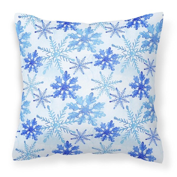 Jensendistributionservices Blue Snowflakes Watercolor Fabric Decorative Pillow, 18 x 18 in. - MI2551121