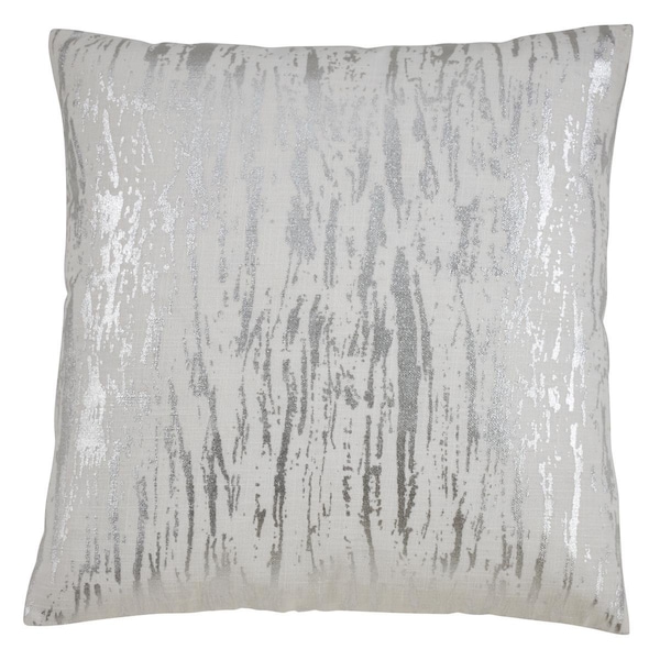 Rlm Distribution 20 in. Distressed Metallic Foil Design Pillow Cover Silver - HO3191023