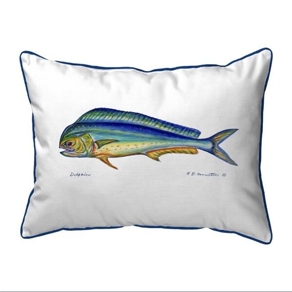 Betsy Drake Betsy Drake SN010 11 x 14 in. Dolphin Small Indoor & Outdoor Pillow - SN010