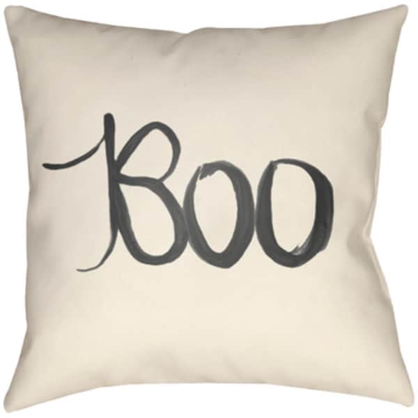 Artistic Weavers Lodge Cabin Boo Poly Filled Pillow - Black & Beige - 18 x 18 in. - LGCB2092-1818