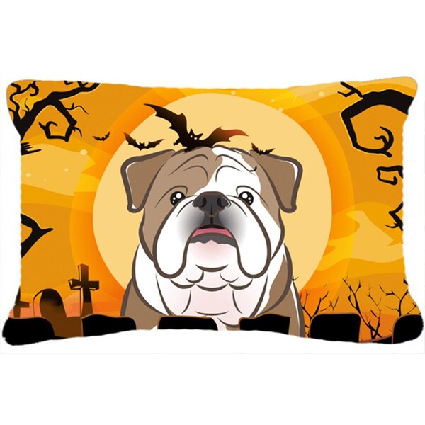 Carolines Treasures Halloween English Bulldog Fabric Decorative Pillow - BB1777PW1216