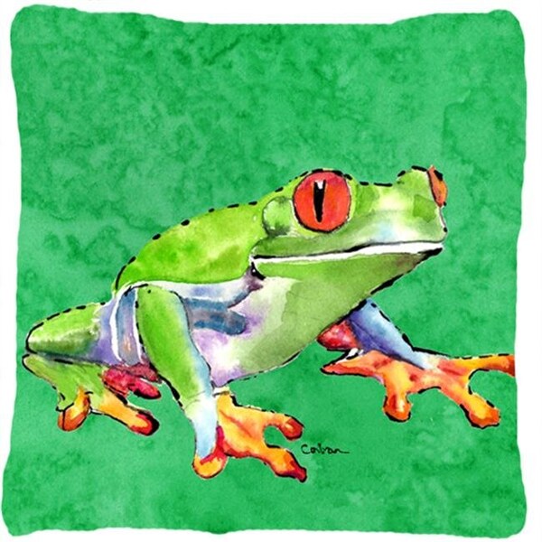 Carolines Treasures Carolines Treasures 8688PW1414 Frog Indoor & Outdoor Fabric Decorative Pillow - 8688PW1414