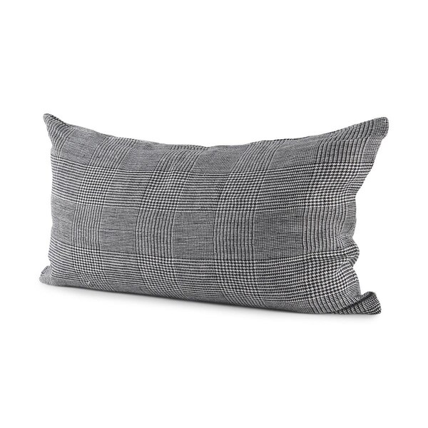 Homeroots 14 x 26 x 14 in. White & Black Pattern Lumbar Throw Pillow Cover - 392295
