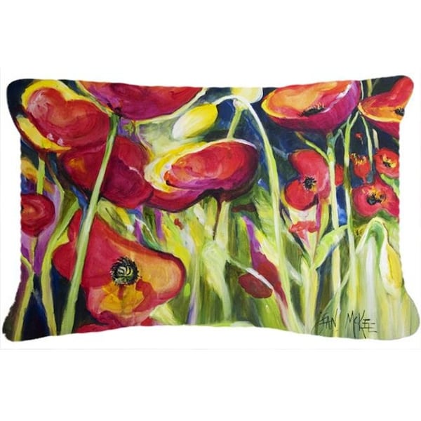 Jensendistributionservices Red Poppies Canvas Fabric Decorative Pillow - MI719463