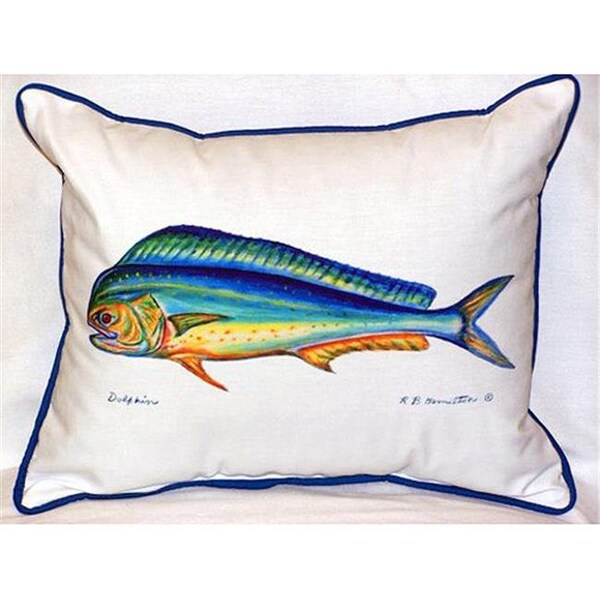 Betsy Drake Betsy Drake HJ010 Dolphin Large Indoor-Outdoor Pillow 16 in. x 20 in. - HJ010
