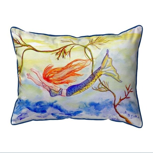 Betsy Drake Betsy Drake SN373A 11 x 14 in. Diving Mermaid Small Indoor & Outdoor Pillow - SN373A