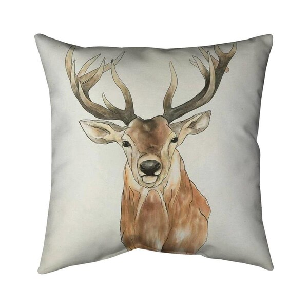 Begin Home Decor 26 x 26 in. Front Deer Portrait-Double Sided Print Indoor Pillow - 5541-2626-AN343