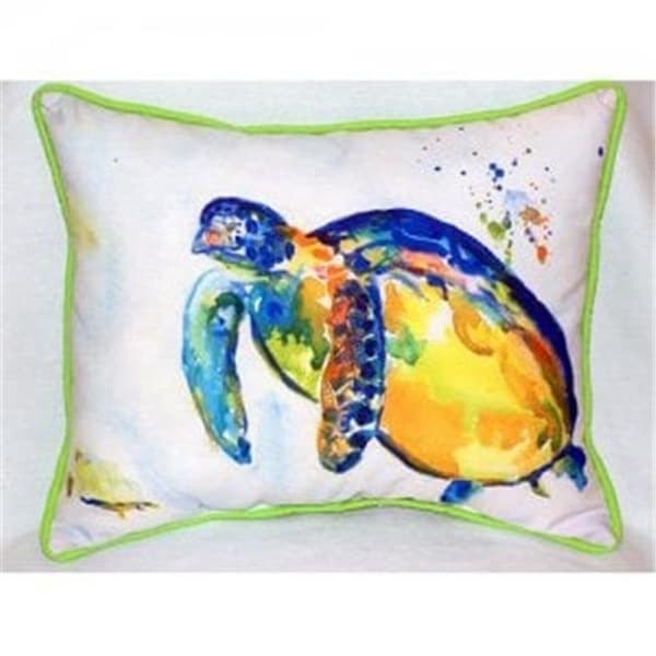 Jensendistributionservices Blue Sea Turtle II Indoor & Outdoor Throw Pillow; 20 x 24 in. - MI48758