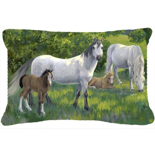 Carolines Treasures Carolines Treasures ASA2195PW1216 Group of Horses Fabric Decorative Pillow - ASA2195PW1216